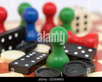 Different colorful game figures for board games Stock Photo