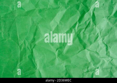 Creased green paper, blank abstract background, copy space Stock Photo