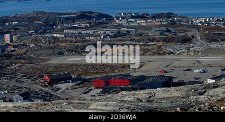 Airplane on runway, Nuuk, Sermersooq, Greenland