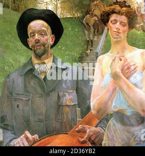 Malczewski Jacek - Music - Self-Portrait - Polish School - Stock Photo