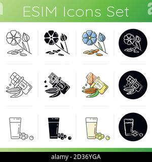 Greens variety icons set. Stock Vector