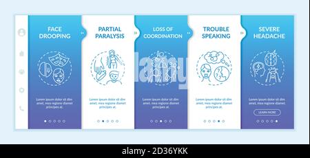 Brain stroke onboarding vector template Stock Vector