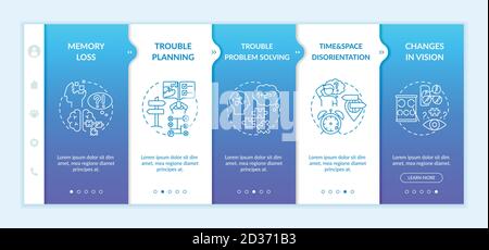 Early signs of Alzheimer onboarding vector template Stock Vector