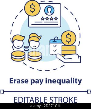 Erase pay inequality concept icon Stock Vector