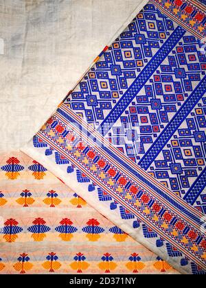 tribal pattern or ethnic pattern is used for assam motif design or muga silk of assam. Stock Photo