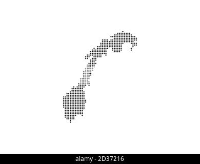 Norway, country, dotted map on white background. Vector illustration. Stock Vector