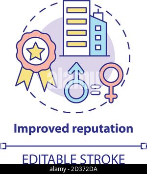 Improved reputation concept icon Stock Vector