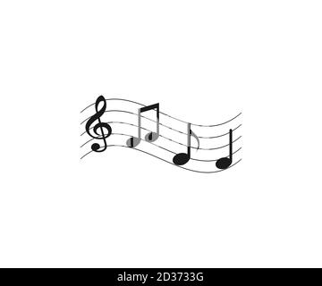 Audio, music note, notes icon. Vector illustration, flat design. Stock Vector