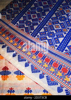 tribal pattern or ethnic pattern is used for assam motif design or muga silk of assam. Stock Photo