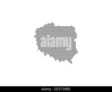 Poland, country, dotted map on white background. Vector illustration. Stock Vector