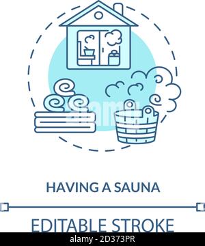 Having sauna concept icon Stock Vector