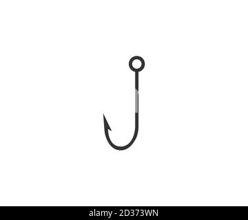 Fishing, hook icon. Vector illustration, flat design. Stock Vector