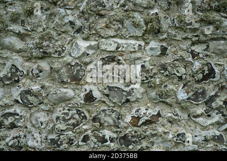 A close up of Hamsey church flint wall East sussex. Stock Photo