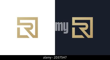 LR or L R logo . LR logo Premium monogram letter LR initials logotype. Elegant letter L R on Square vector logo. vector illustration eps10 Stock Vector
