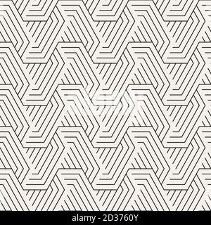 Vector seamless pattern. Modern stylish abstract texture. Repeating geometric interlocking lines Stock Vector