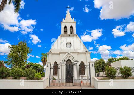 Santa María de Guadalupe Parish in the town of Cócorit, Sonora Mexico. Obregon Sonora. general view of iglecia, catholic church facade. (By Luis Gutie Stock Photo