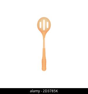 Rounded wooden spatula vector illustration isoalted on white background. Flippers or Turner. Natural Wood Material tool for cooking and BBQ. 8/35 Stock Vector