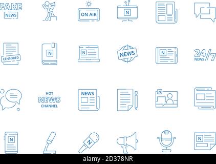 News symbols. Business newspaper online magazine various information source announce vector icon Stock Vector