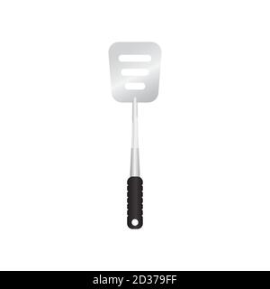 Flippers spatula utensil vector illustration isoalted on white background. Metal tool for frying with heat resistant handle. 6/35 Stock Vector