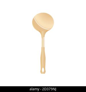 Wooden ladle vector illustration isoalted on white background. Natural Wood Material tool for cooking. Suitable for 3d Realistic Mockup. 29/35 Stock Vector