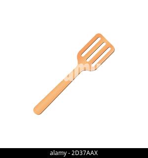Flippers or turner Spatula utensil, wooden tool for cooking. Cartoon vector illustration isoalted on white background 2/35 Stock Vector
