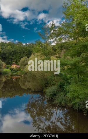 Malse river near Plav village in cloudy autumn color day Stock Photo