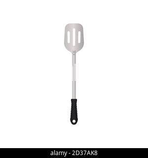 Spatula utensil vector illustration isoalted on white background. Flippers or Turner. Metal tool for cooking with heat resistant handle. 23/35 Stock Vector