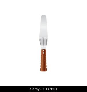 Frosting spatula with wooden handle. Vector illustration isoalted on white background. Suitable for 3d Realistic Mockup. 27/35 Stock Vector