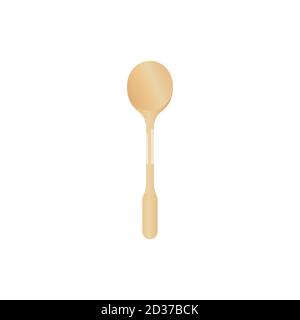 Wooden spoon vector illustration isoalted on white background. Suitable for Realistic 3d Mockup. Natural wood material tableware. 20/35 Stock Vector
