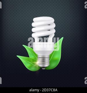 Realistic energy saving lamp vector concept isolated Stock Vector