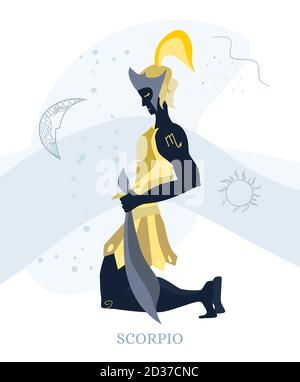 Zodiac signs Scorpio. Vector illustration of the zodiac symbol. Stock Vector
