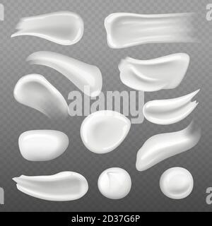 White skin cream. Fresh cosmetic gel for woman skin care vector realistic template Stock Vector