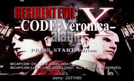 Resident Evil X Code Veronica - Sony Playstation 2 PS2 - Editorial use only Stock Photo