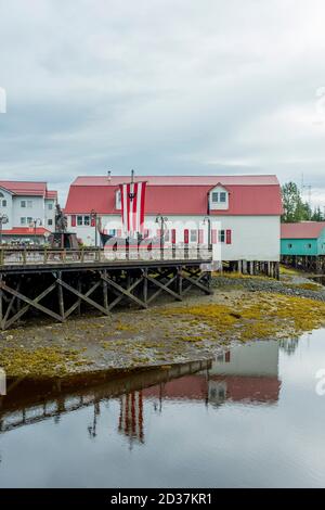 View of Bojer Wikan Fishermen's Memorial Park in Petersburg, Alaska�s Little Norway which was founded more than 100 years ago by Norwegian fishermen, Stock Photo