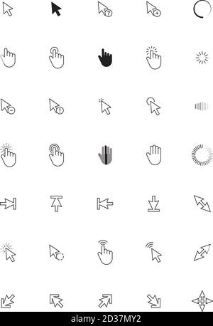 Cursor Icons. Web Pointer Clicking, Scale Arrow And Magnifier Icon 