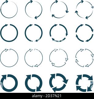 Circle arrows. Right round arrows right pointing symbols vector icon collection Stock Vector