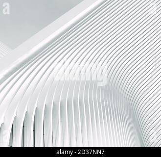 Close-Up Abstract. One Wing of the Oculus at the 9/11 Memorial, Manhattan, New York Stock Photo