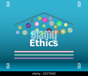 Text Ethics on digital background. social concept Stock Photo