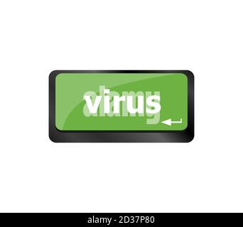 Virus button on computer keyboard - it concept Stock Photo
