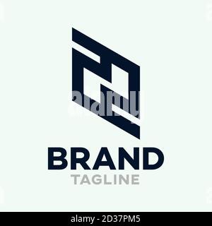 Modern letters ZN or NZ logo.Vector illustration. Stock Vector