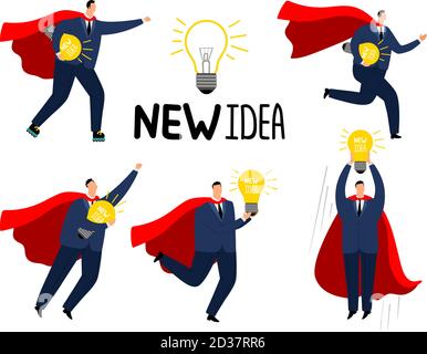 little superhero flat cartoon vector art illustration Stock Vector ...