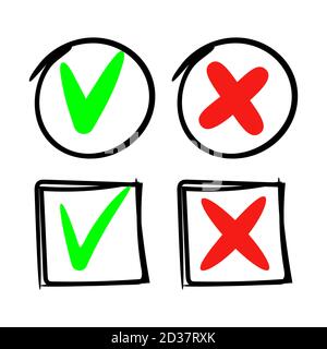 Does and doesnt markers signs isolated on white background, vector illustration Stock Vector