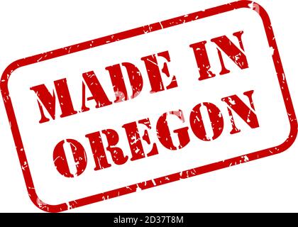 Made in Oregon state sign in rubber stamp style vector Stock Vector