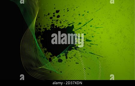 Green abstract background with splashes and waves for web design, advertising, posters, poster, flyer Stock Photo