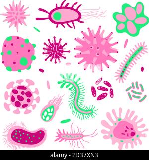 Bacterias flat vector icon set Stock Vector Image & Art - Alamy