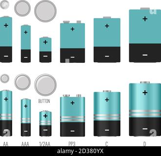 Different sizes of battery illustration Stock Vector Image & Art - Alamy