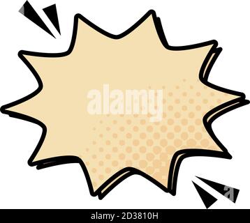 explosion comic talk bubble pop art comic style, flat icon vector illustration Stock Vector