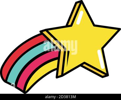  Shooting Star Rainbow ~ Plain 80s Inspired Graphic Zip