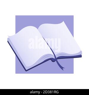 Opened handbook with a bookmark. Reading and knowledge symbol. Vector isolated illustration. Stock Vector
