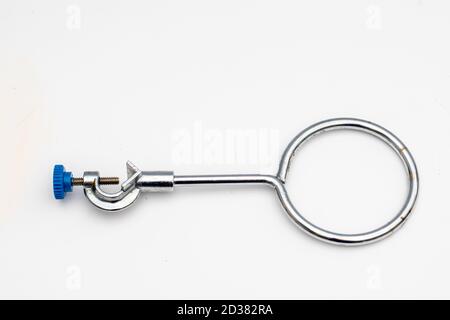 Clamp holder. Laboratory equipment. Ring clamp are used to place